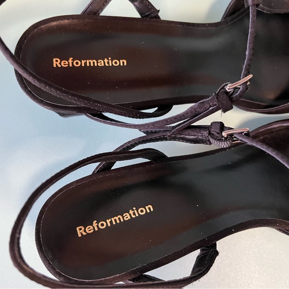 Reformation Silk T Strap Heels NWOT - Picture 2 of 7